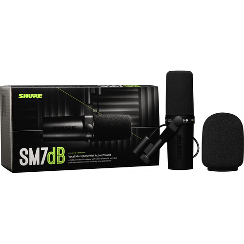 Micrófono vocal dinámico Podcast Shure SM7dB con preamp