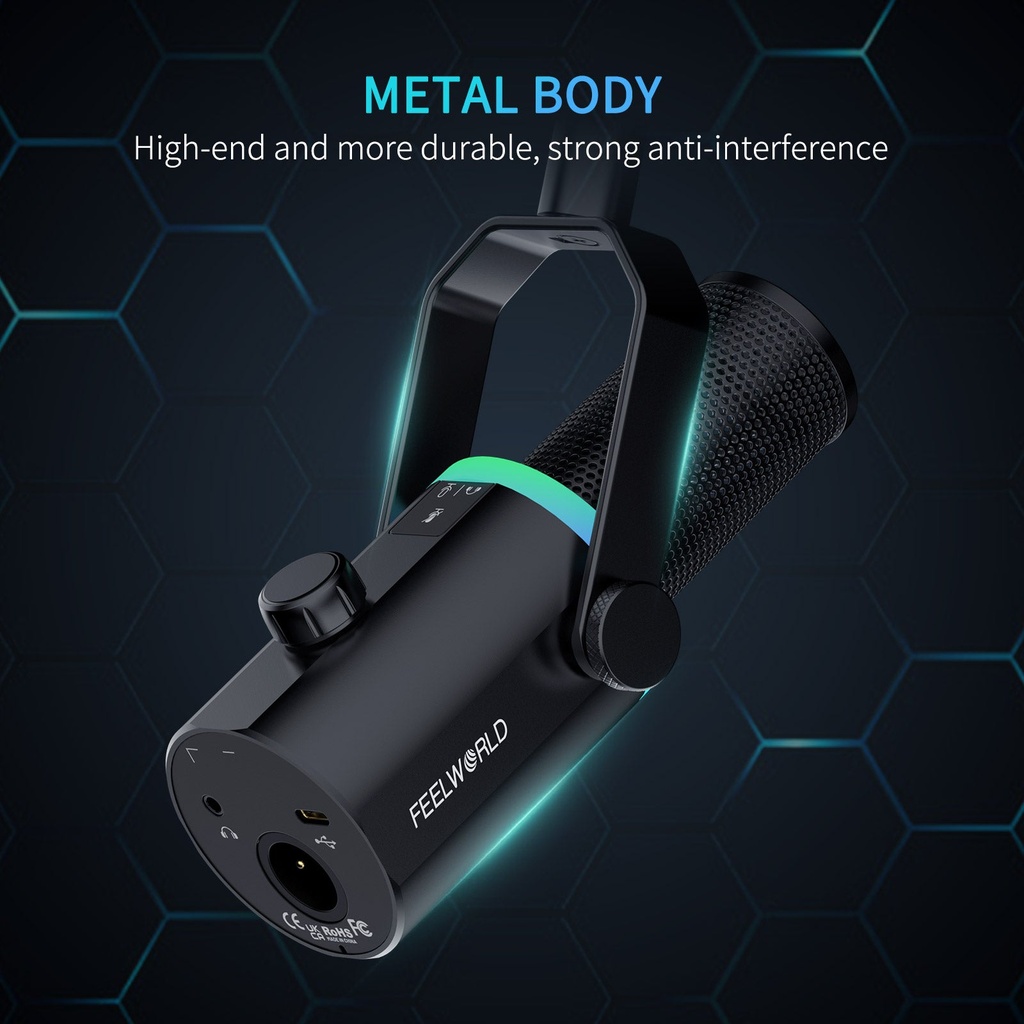 Microfonos Dinamico Feelworld PM1-AS XLR USB Paral Jirafa