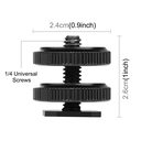  Adaptador Zapata Tornillo 1/4 Con Tuerca Doble Puluz Pu210 