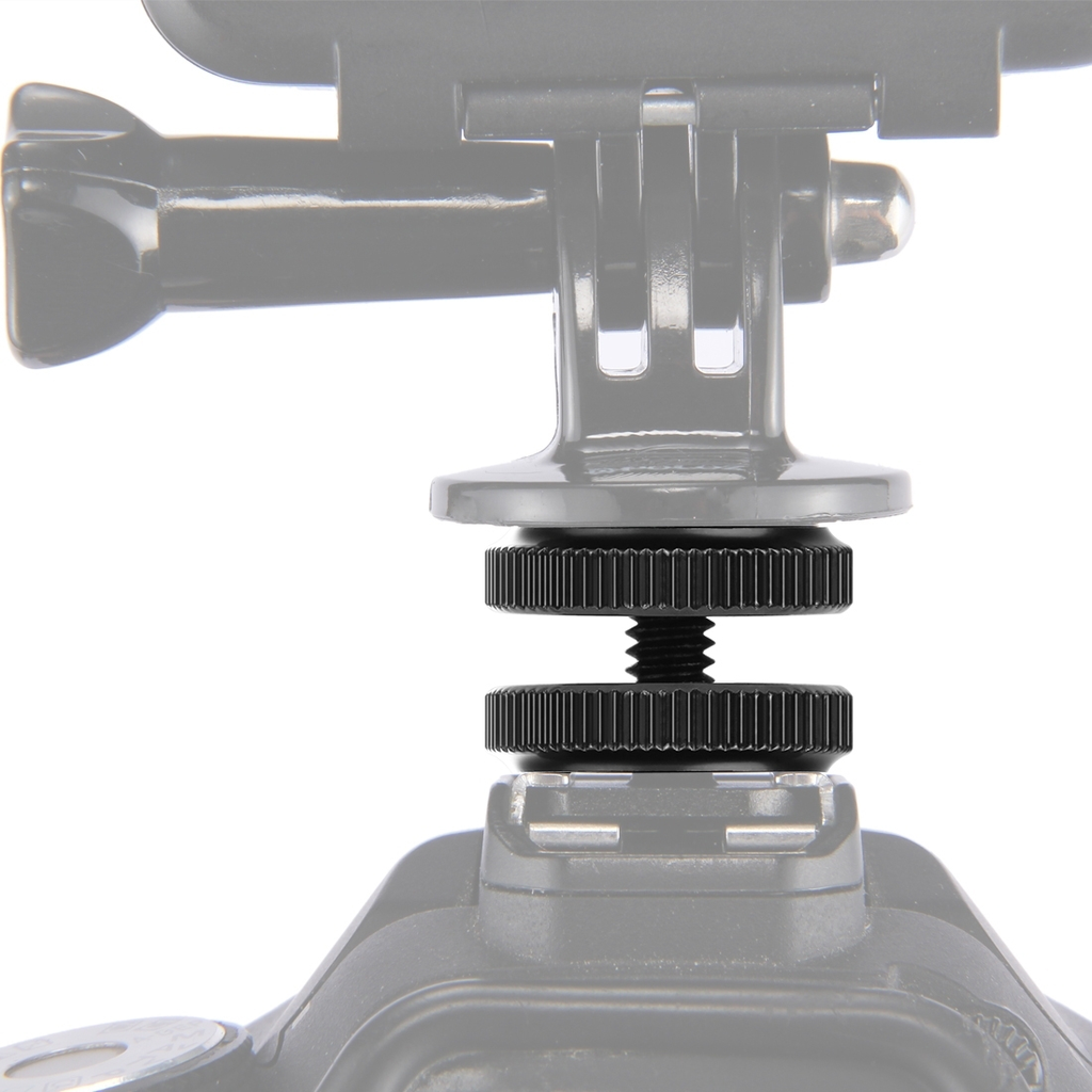  Adaptador Zapata Tornillo 1/4 Con Tuerca Doble Puluz Pu210 
