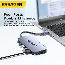 HUB Tipo C 11 en 1 Essager 4 USB LAN RJ45 Lector SD HDMI VGA