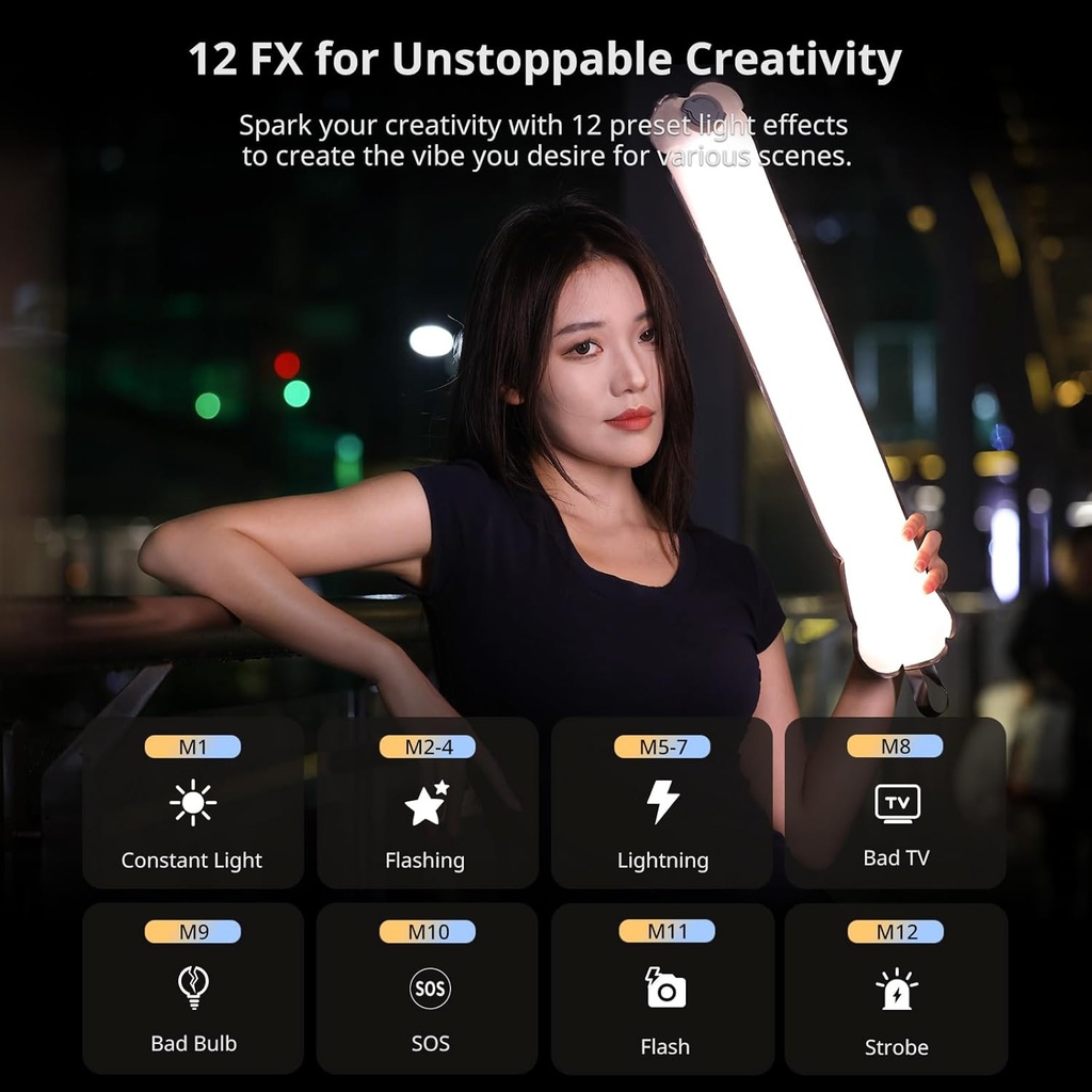 Luz de video Tubo de Aire Ulanzi UA12 12W Magnetica Bicolor