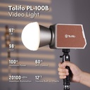 Luz De Video Led Monolight 90W RGB Tolifo PL-100B Recargable