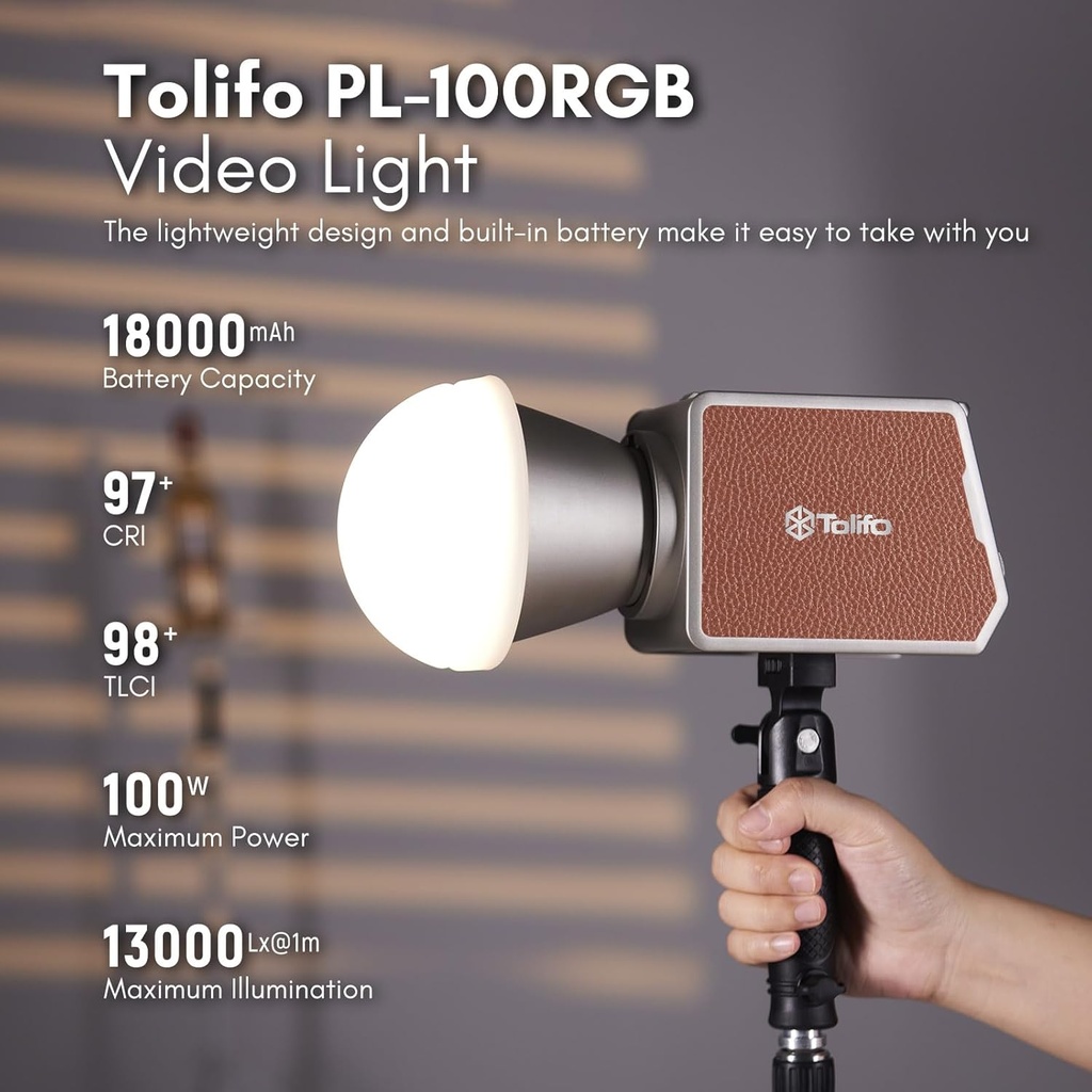 Luz De Video Led Monolight 90W Tolifo PL-100RGB Recargable