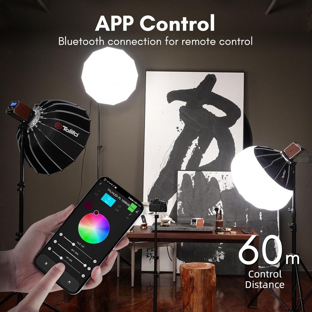 Luz De Video Led Monolight 90W Tolifo PL-100RGB Recargable