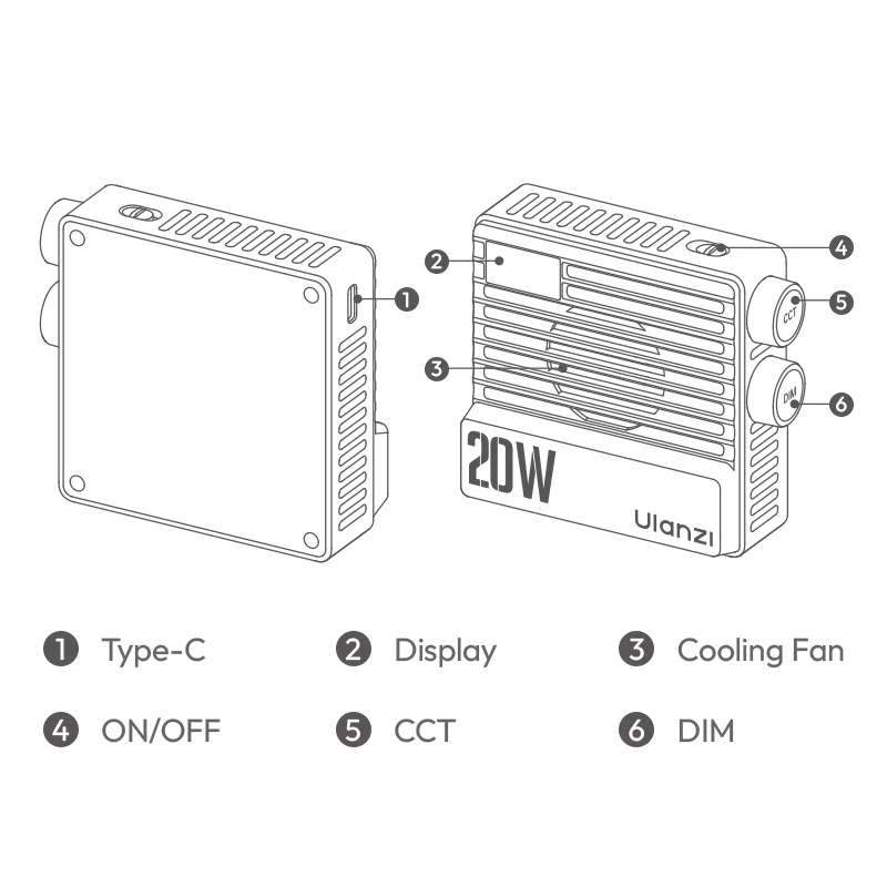 Luz De Video Ulanzi LE20 20W RGB Recargable