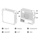 Luz De Video Ulanzi LE20 20W RGB Recargable