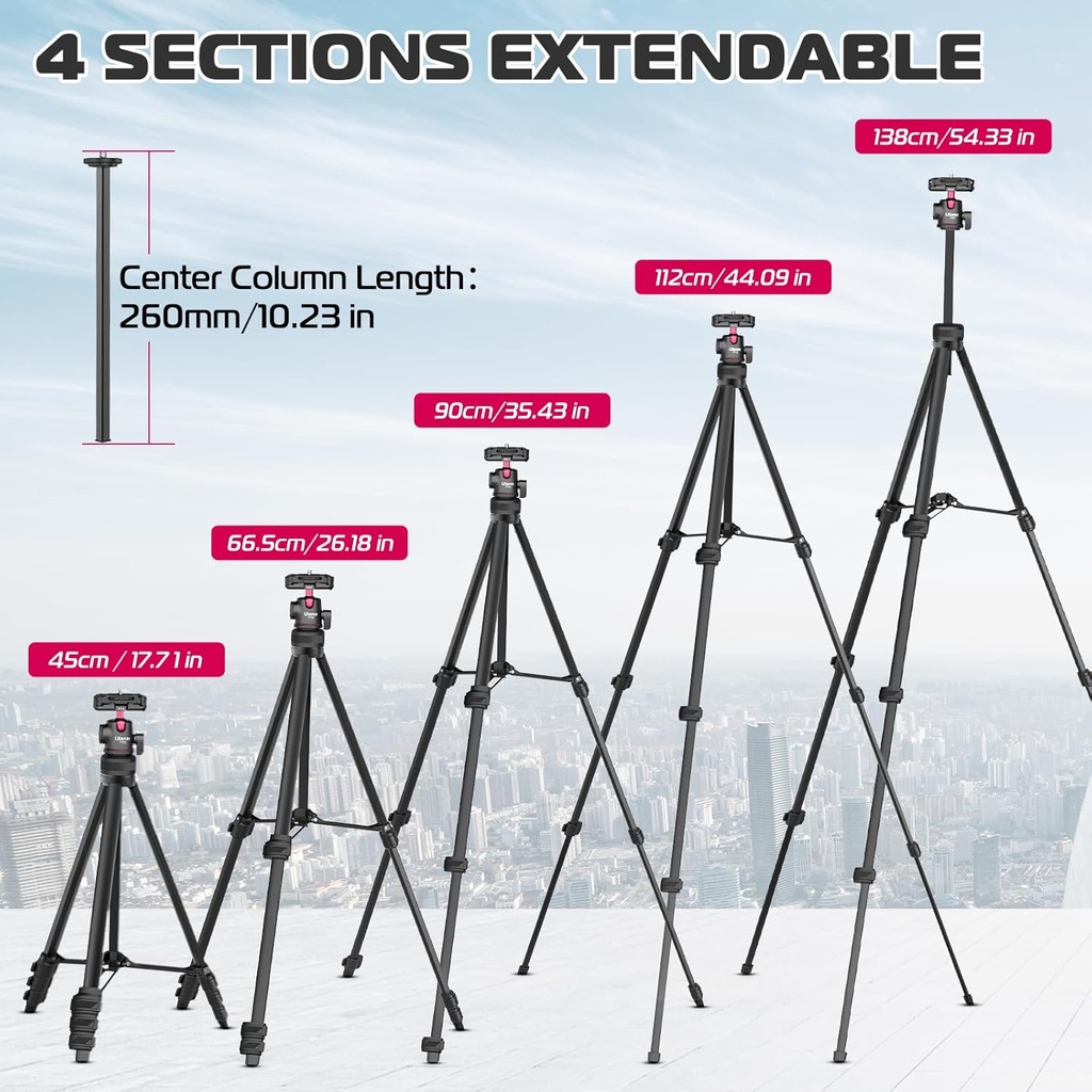 Tripode Ulanzi TT51 Camaras Smartphone 140 cm cabezal 360