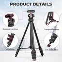 Tripode Ulanzi TT51 Camaras Smartphone 140 cm cabezal 360