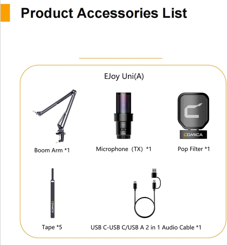 Microfono Comica EJoy Uni Pro (A) Inalambrico Tipo C