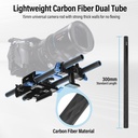 Placa base Sirui con Varillas De 30 Cm Fibra de Carbono