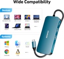 HUB Tipo C 11 en 1 Benfei 4 USB LAN RJ45 Lector SD HDMI VGA