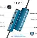HUB Tipo C 11 en 1 Benfei 4 USB LAN RJ45 Lector SD HDMI VGA