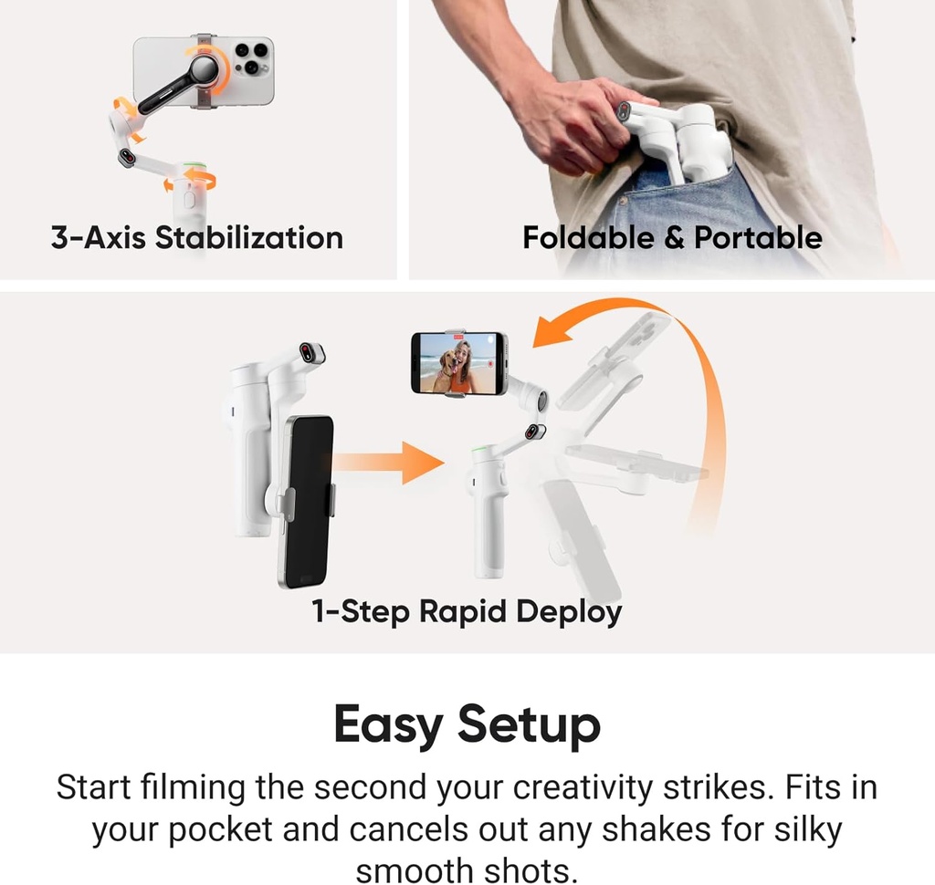 Gimbal Insta360 Flow 2 Pro Estabilizador De 3 Ejes Android iPhone