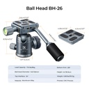 Cabezal De Tripode De Bola 26 Mm Kf Concept KF31.049V1 8KG