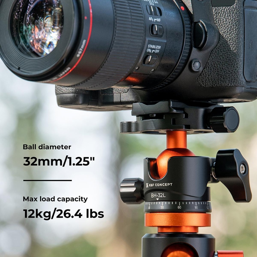 Cabezal De Tripode K&f Concept KF31.042V1 Ball Head 12KG