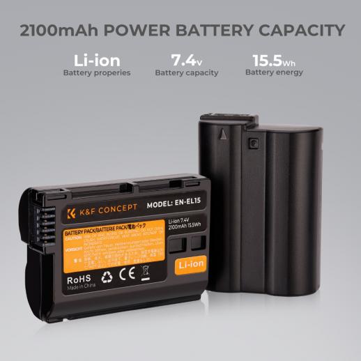 Cargador 2 Baterias para Nikon EN-EL15 K&f Concept