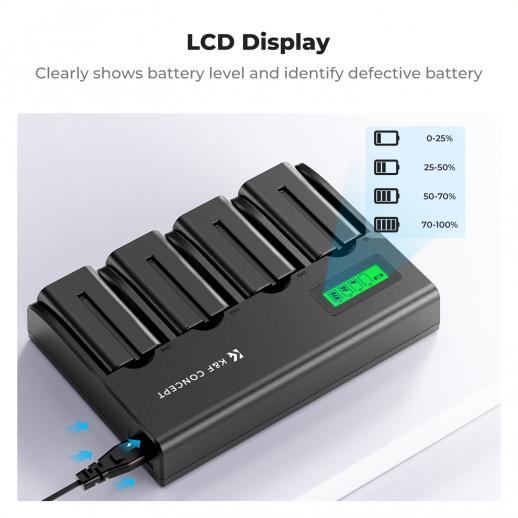 Cargador para 4 Baterias Sony NP-F K&f Concept