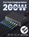 Estacion de Carga GAN IV USB 200W 4 Tipo C 4 USB A