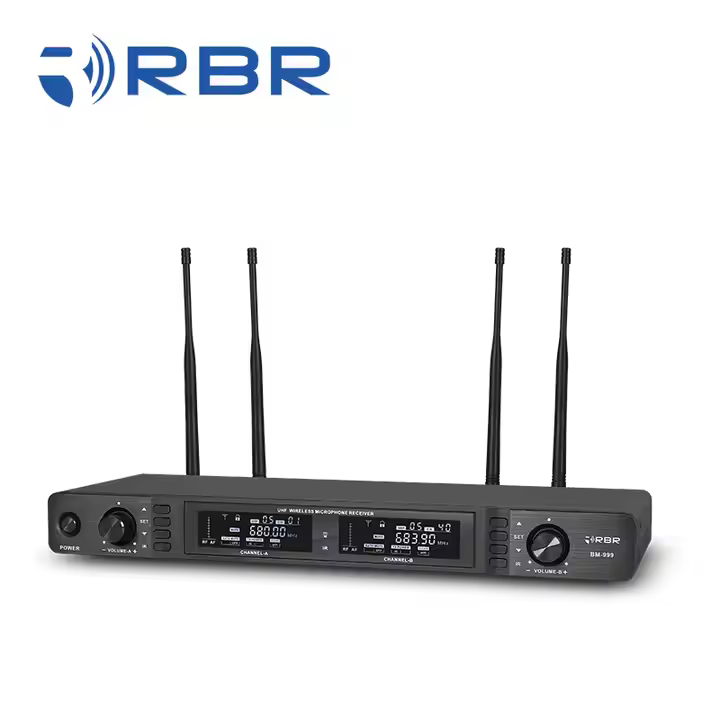 Microfonos Dinamicos BM-999 Uhf Rack Set 2 Microfonos