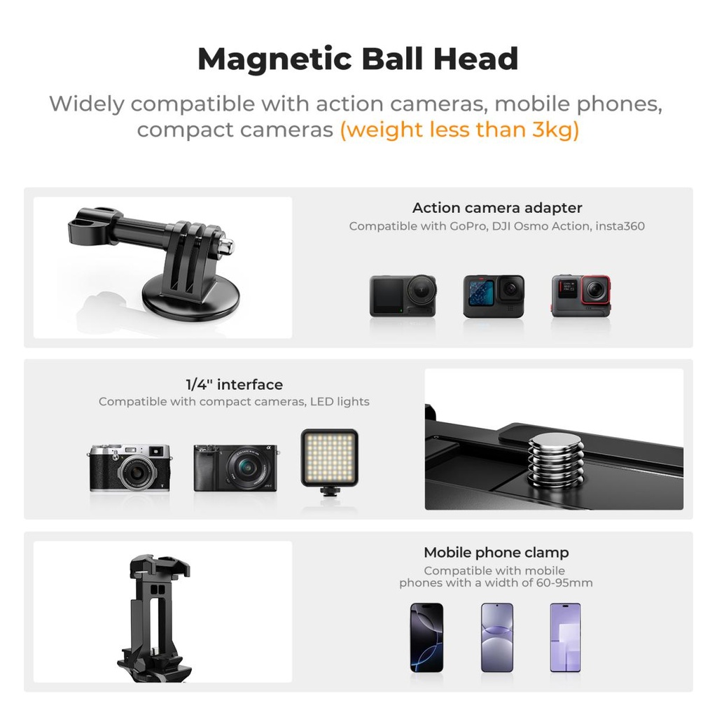 Soporte Magnetico K&f Concept Gopro Camaras De Accion