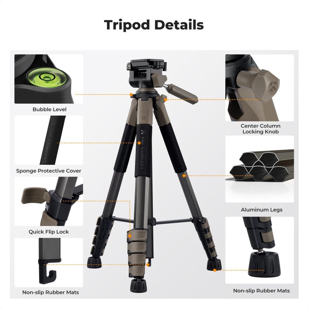 Tripode K&F Concept 190 cm Camara Smartphone KF09.155