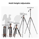 Tripode Monopie K&f Concept KF09.158 170cm Cabezal Fluido