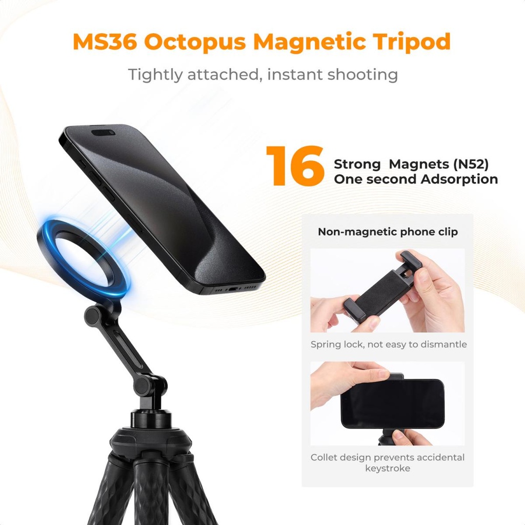 Trípode magnético Octopus MS36 Magsafe K&f Concept KF09.164