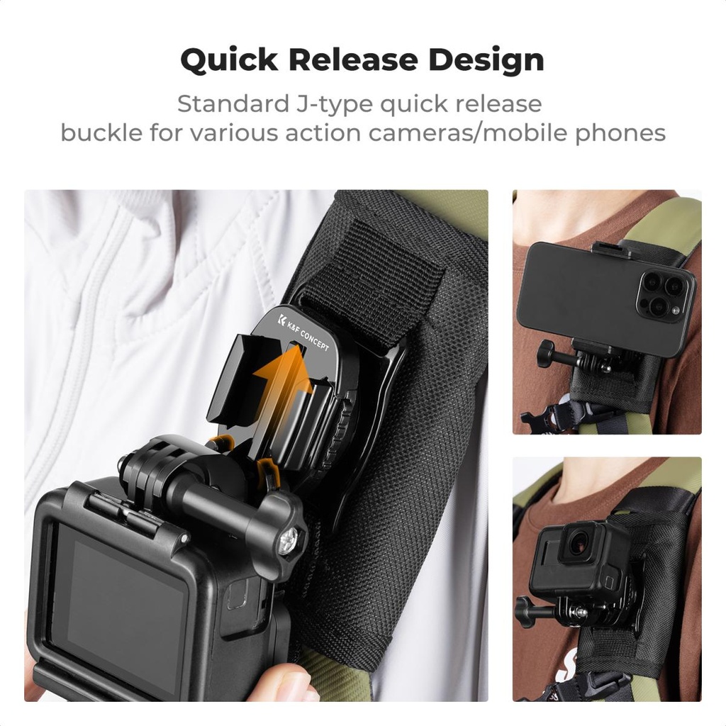 Clip de Morral para Camaras de Accion Smartphone K&f Concept 