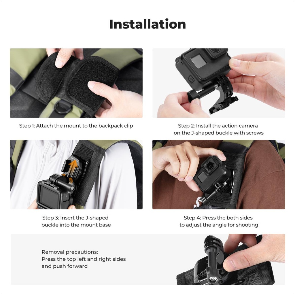 Clip de Morral para Camaras de Accion Smartphone K&f Concept 