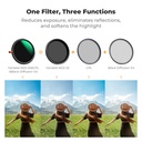 Filtro 3 en 1 Nd Variable CPL Black mist 1/4 K&f Concept Nd2-nd32 77 Mm