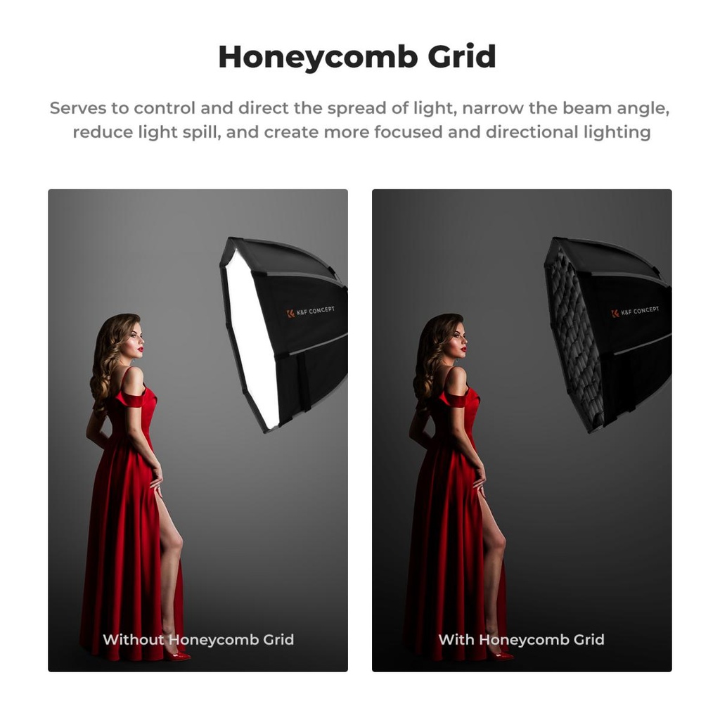 Softbox Octogonal 55CM Quick Release K&f Concept Bowens Mount