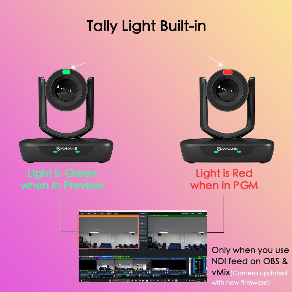 Camara PTZ 1080p 20X Avkans HDMI IP USB 3.0 NDI HX3