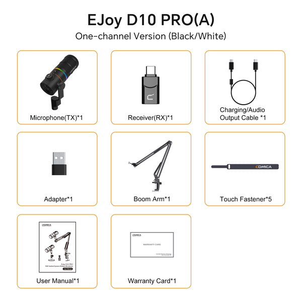 Microfono de Podcast Comica Ejoy D10 Pro A XLR USB Wireless