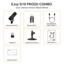 Microfono de Podcast Combo Comica Ejoy D10 Pro D XLR USB Wireless