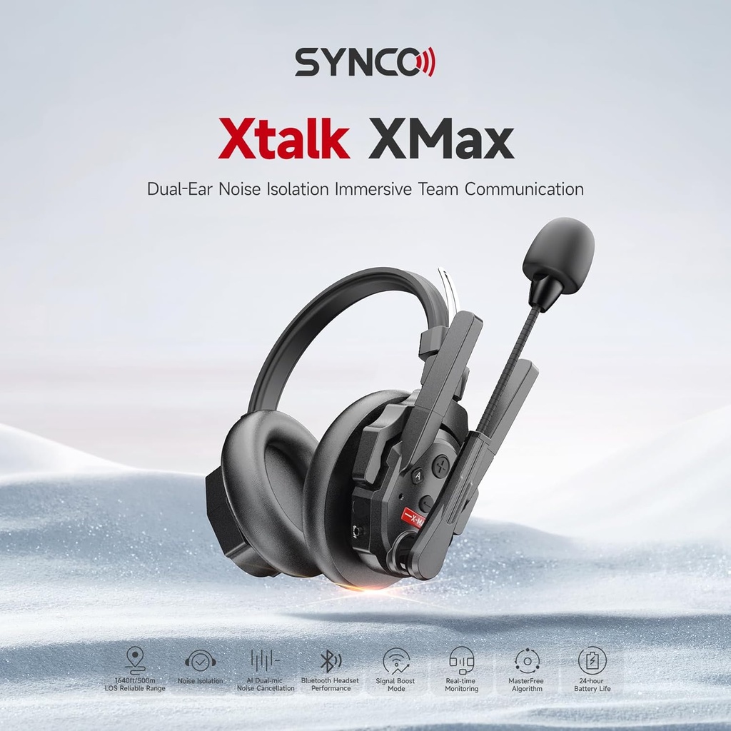 Intercomunicador Synco Xtalk XMax9 Dual Ear 500 Mts Kit 5 und
