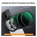 Filtro Nd Variable K&f Concept Nd2-400 con Clip Smartphone 67mm KF01.2901V2