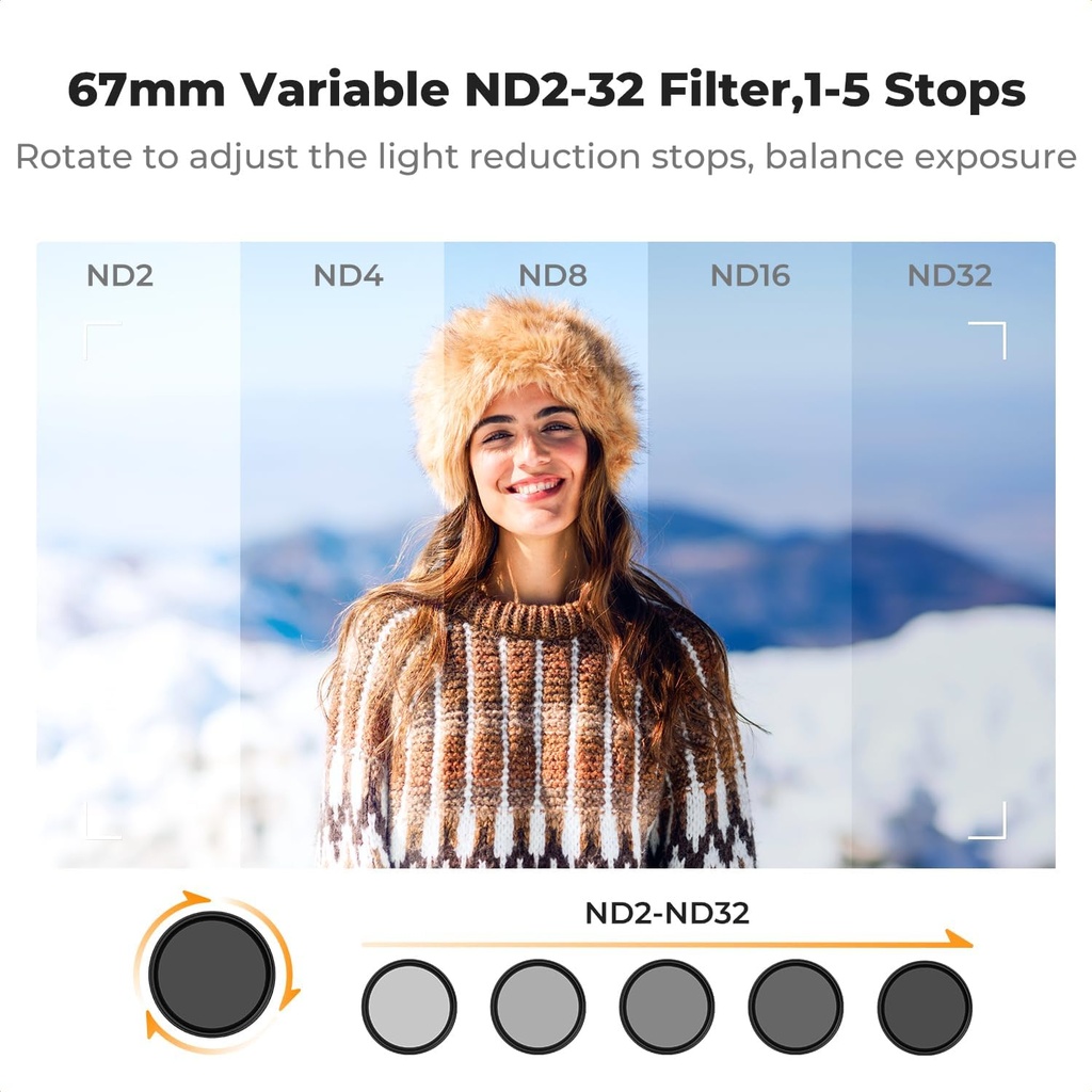 Filtro Nd Variable K&f Concept Nd2-400 con Clip Smartphone 67mm KF01.2901V2