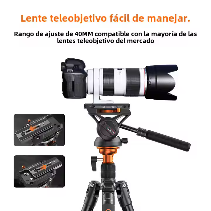 Tripode Coman FF06S Cabezal Fluido Q6 Video Foto 179 Cm