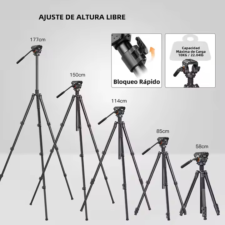 Tripode Coman KX3939Plus Cabezal Fluido Q6 177 Cm