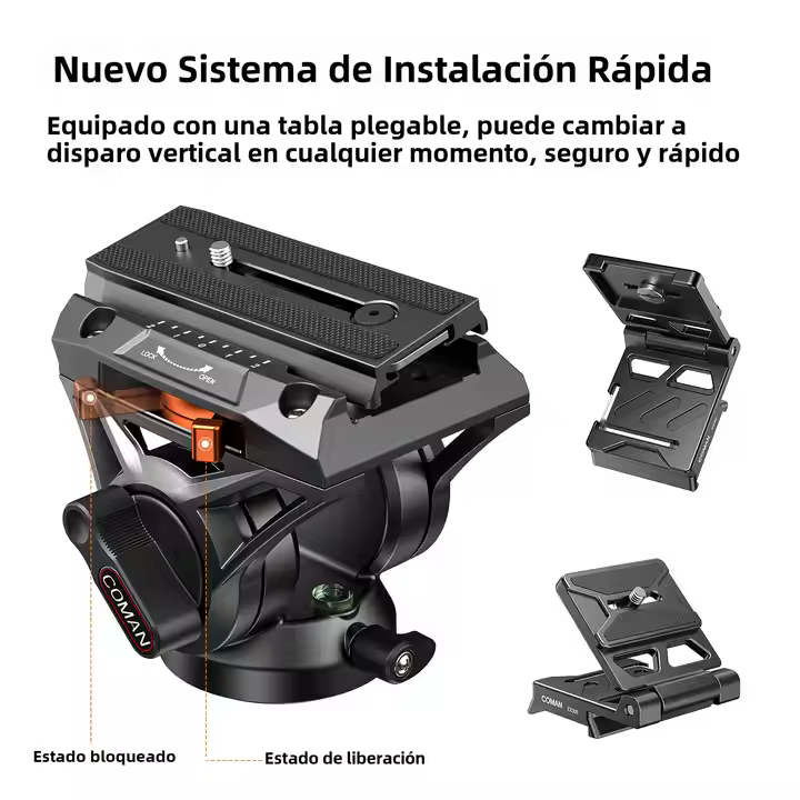 Tripode Coman KX3939Plus Cabezal Fluido Q6 177 Cm
