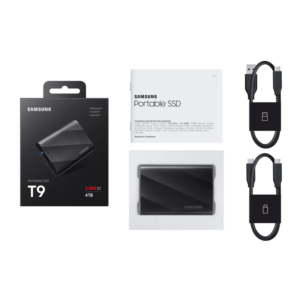 DISCO EXTERNO SAMSUNG T9 4TB SSD USB 3.2 Gen 2x2 2000 MB/s