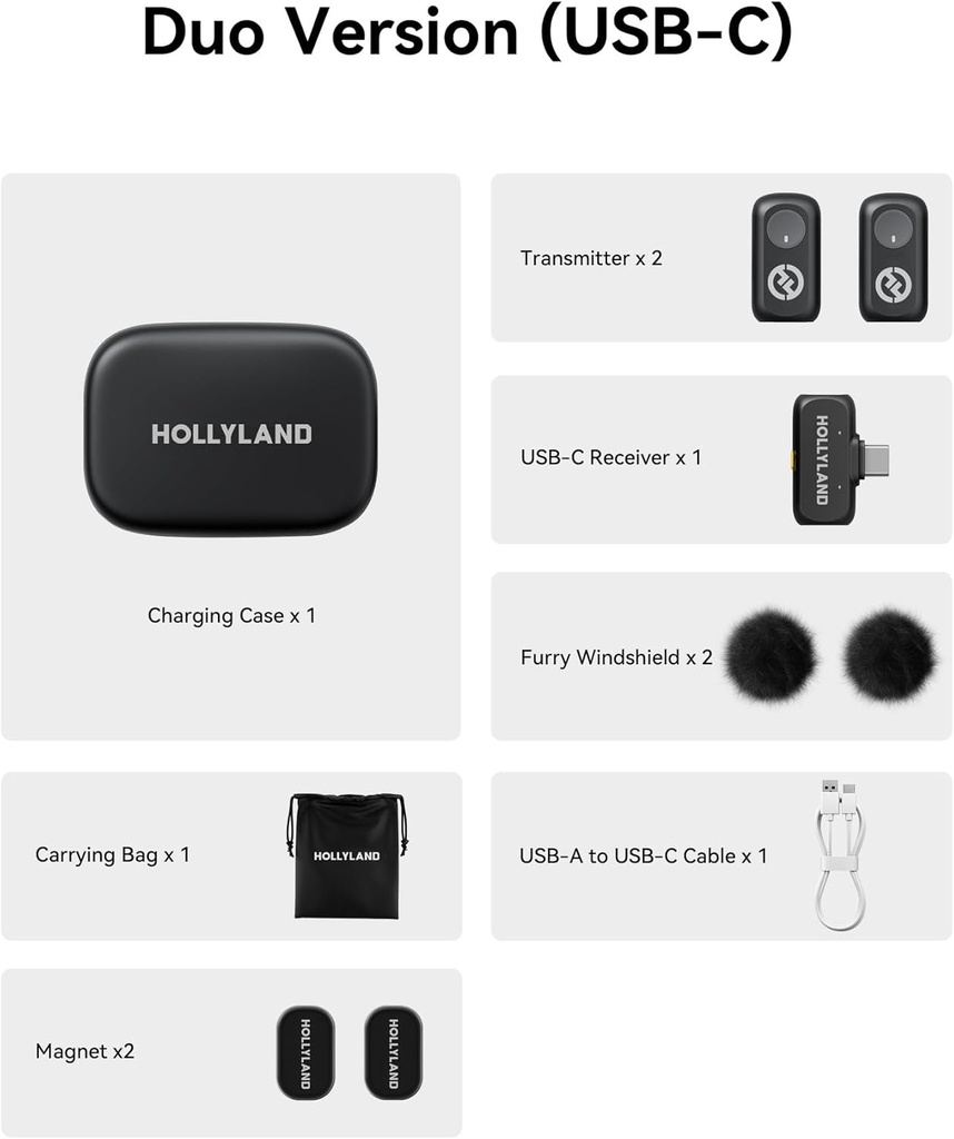 Microfono Balita Inalambrico Hollyland Lark A1 Duo Space Gray