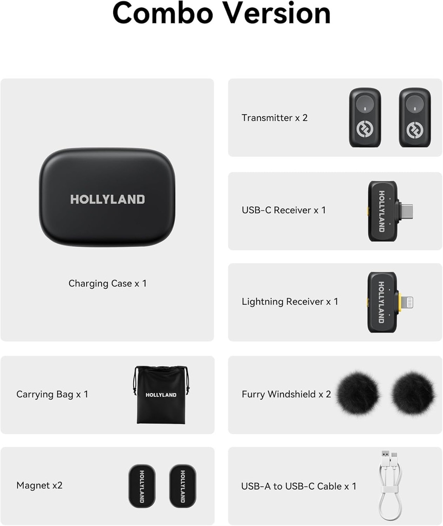 Microfono Balita Inalambrico Hollyland Lark A1 Combo Space Gray