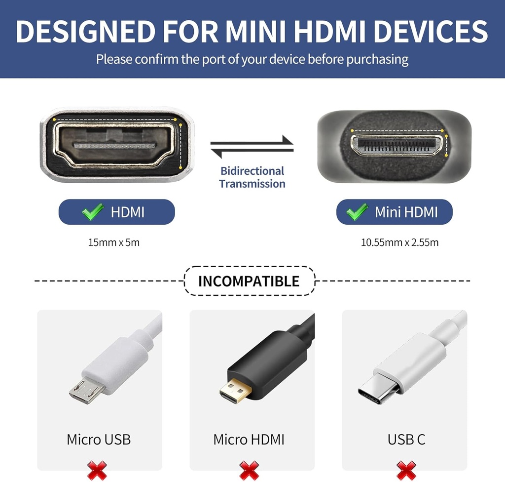 Adaptador Hdmi Hembra A Mini Hdmi Macho 1 und