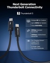Cable USB C Thunderbolt 5 Certified Intel 1mt 80Gbps hasta 120Gbps 240W
