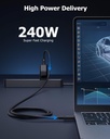 Cable USB C Thunderbolt 5 Certified Intel 1mt 80Gbps hasta 120Gbps 240W