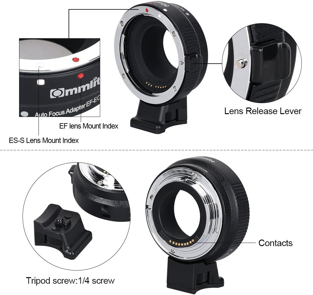  Adaptador De Lente Commlite Canon Efs A Eos M Electronic Af