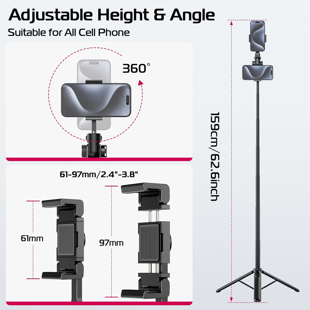 Tripode 158 cm Selfie Stick Ulanzi MT70 Control bluetooth 