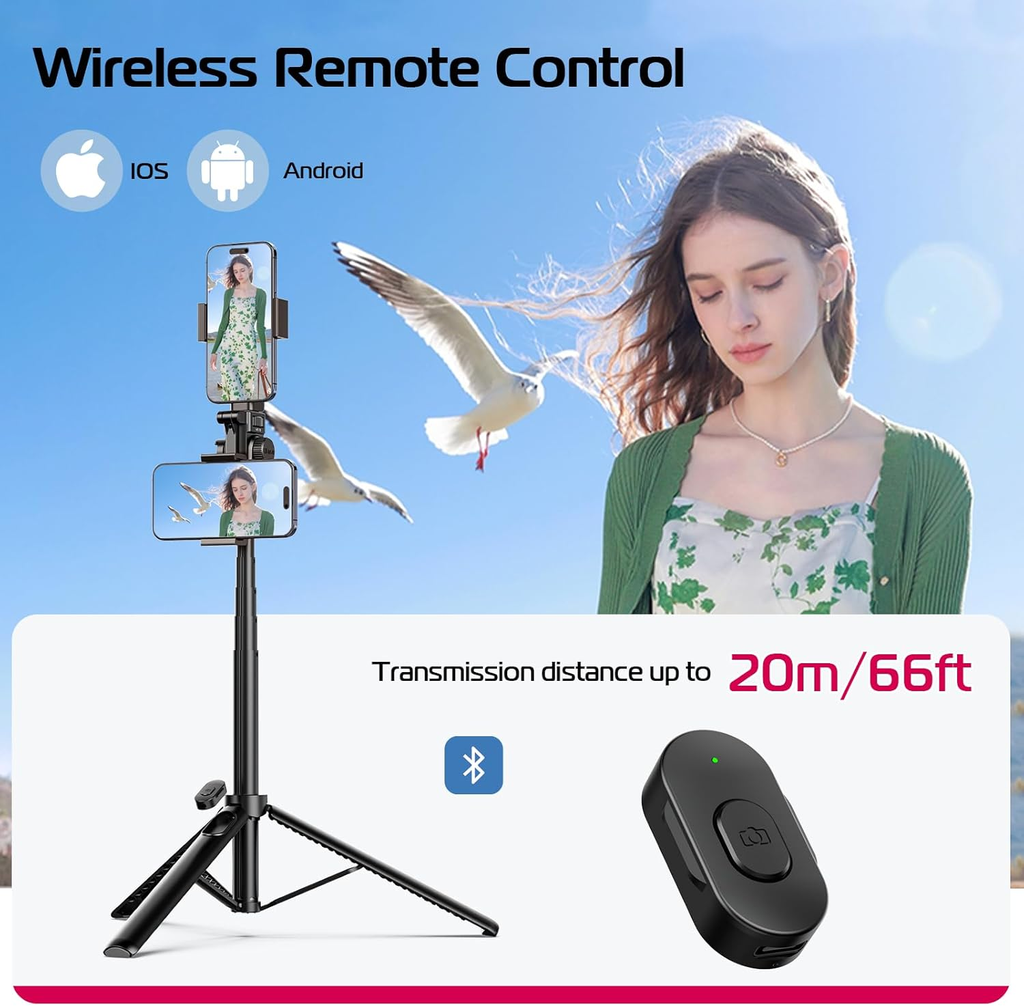 Tripode 158 cm Selfie Stick Ulanzi MT70 Control bluetooth 